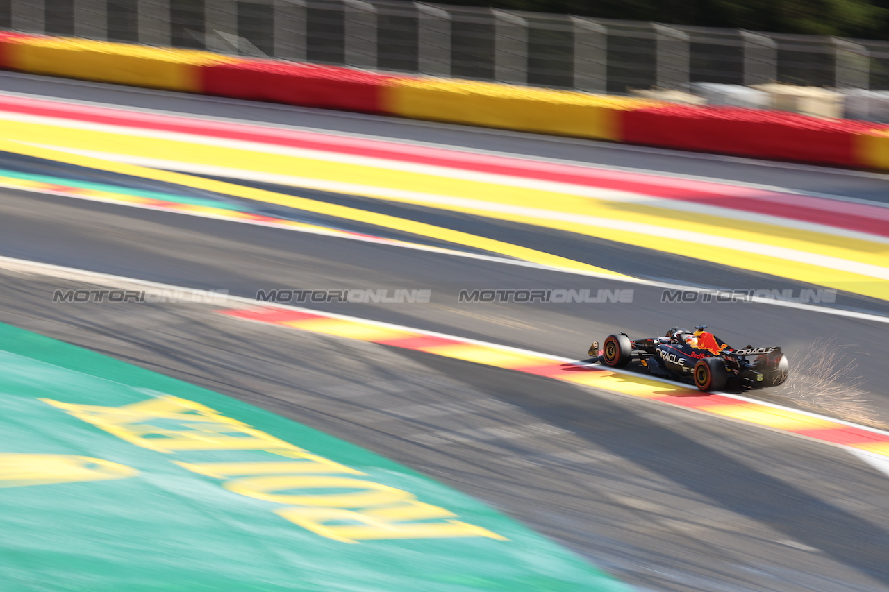 GP BELGIO, Max Verstappen (NLD) Red Bull Racing RB19.
28.07.2023. Formula 1 World Championship, Rd 13, Belgian Grand Prix, Spa Francorchamps, Belgium, Qualifiche Day.
 - www.xpbimages.com, EMail: requests@xpbimages.com © Copyright: Rew / XPB Images