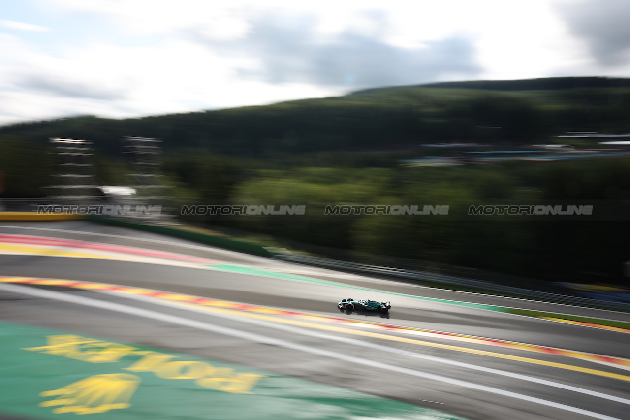 GP BELGIO, Lance Stroll (CDN) Aston Martin F1 Team AMR23.
28.07.2023. Formula 1 World Championship, Rd 13, Belgian Grand Prix, Spa Francorchamps, Belgium, Qualifiche Day.
 - www.xpbimages.com, EMail: requests@xpbimages.com © Copyright: Rew / XPB Images