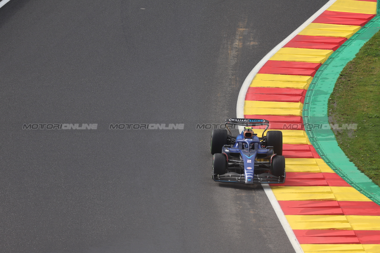 GP BELGIO, Logan Sargeant (USA) Williams Racing FW45.
28.07.2023. Formula 1 World Championship, Rd 13, Belgian Grand Prix, Spa Francorchamps, Belgium, Qualifiche Day.
 - www.xpbimages.com, EMail: requests@xpbimages.com © Copyright: Rew / XPB Images