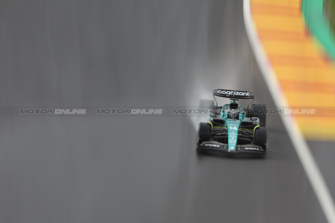 GP BELGIO, Lance Stroll (CDN) Aston Martin F1 Team AMR23.
28.07.2023. Formula 1 World Championship, Rd 13, Belgian Grand Prix, Spa Francorchamps, Belgium, Qualifiche Day.
 - www.xpbimages.com, EMail: requests@xpbimages.com © Copyright: Rew / XPB Images