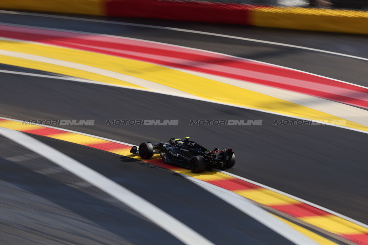 GP BELGIO, Lewis Hamilton (GBR) Mercedes AMG F1 W14.
28.07.2023. Formula 1 World Championship, Rd 13, Belgian Grand Prix, Spa Francorchamps, Belgium, Qualifiche Day.
 - www.xpbimages.com, EMail: requests@xpbimages.com © Copyright: Rew / XPB Images