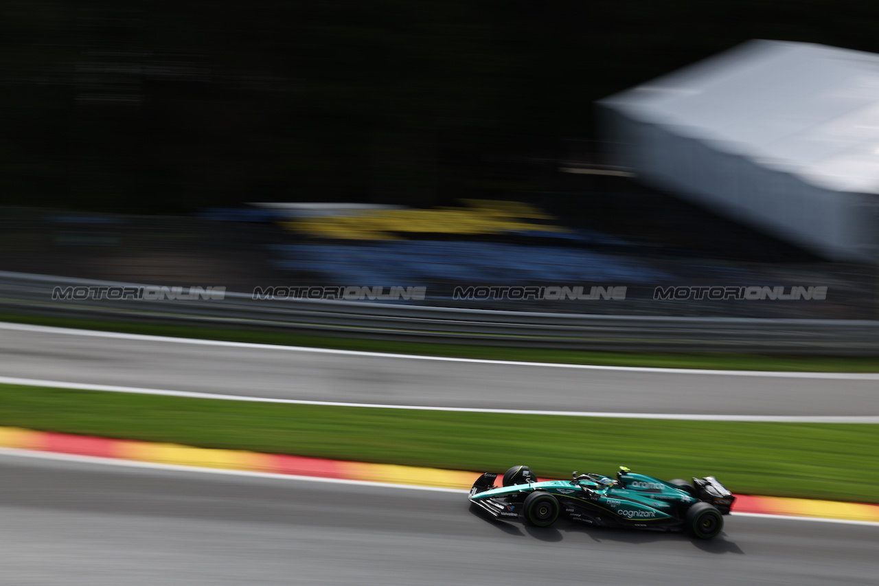 GP BELGIO, Fernando Alonso (ESP) Aston Martin F1 Team AMR23.
28.07.2023. Formula 1 World Championship, Rd 13, Belgian Grand Prix, Spa Francorchamps, Belgium, Qualifiche Day.
 - www.xpbimages.com, EMail: requests@xpbimages.com © Copyright: Rew / XPB Images