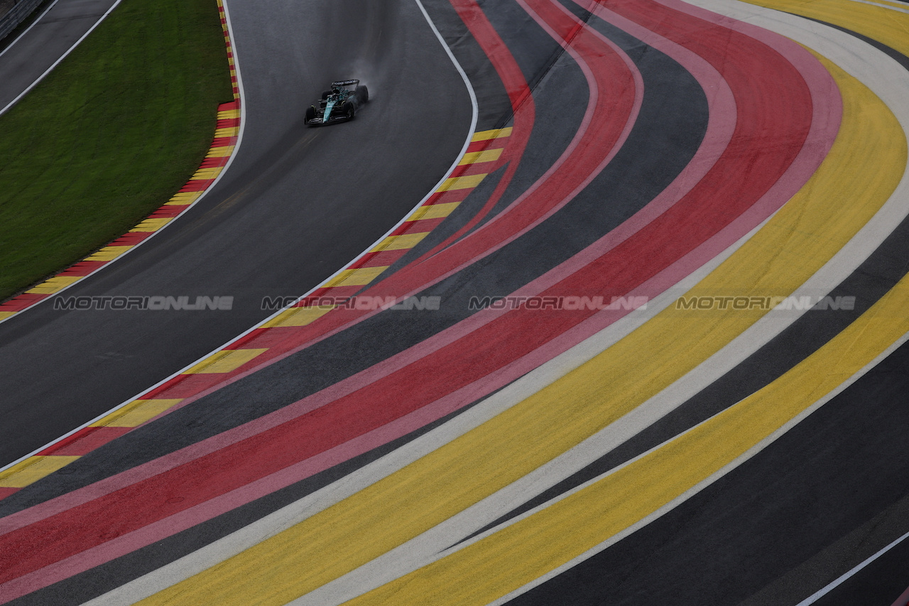 GP BELGIO, Lance Stroll (CDN) Aston Martin F1 Team AMR23.
28.07.2023. Formula 1 World Championship, Rd 13, Belgian Grand Prix, Spa Francorchamps, Belgium, Qualifiche Day.
 - www.xpbimages.com, EMail: requests@xpbimages.com © Copyright: Rew / XPB Images