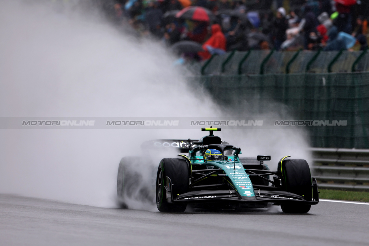 GP BELGIO, Fernando Alonso (ESP) Aston Martin F1 Team AMR23.

28.07.2023. Formula 1 World Championship, Rd 13, Belgian Grand Prix, Spa Francorchamps, Belgium, Qualifiche Day.

 - www.xpbimages.com, EMail: requests@xpbimages.com © Copyright: Rew / XPB Images