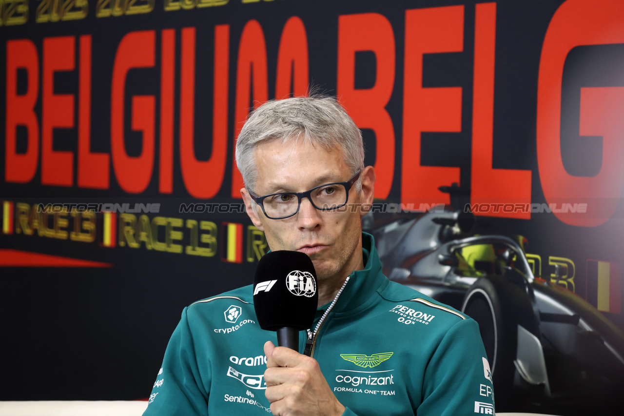 GP BELGIO, Mike Krack (LUX) Aston Martin F1 Team, Team Principal in the FIA Press Conference.

28.07.2023. Formula 1 World Championship, Rd 13, Belgian Grand Prix, Spa Francorchamps, Belgium, Qualifiche Day.

- www.xpbimages.com, EMail: requests@xpbimages.com © Copyright: Bearne / XPB Images