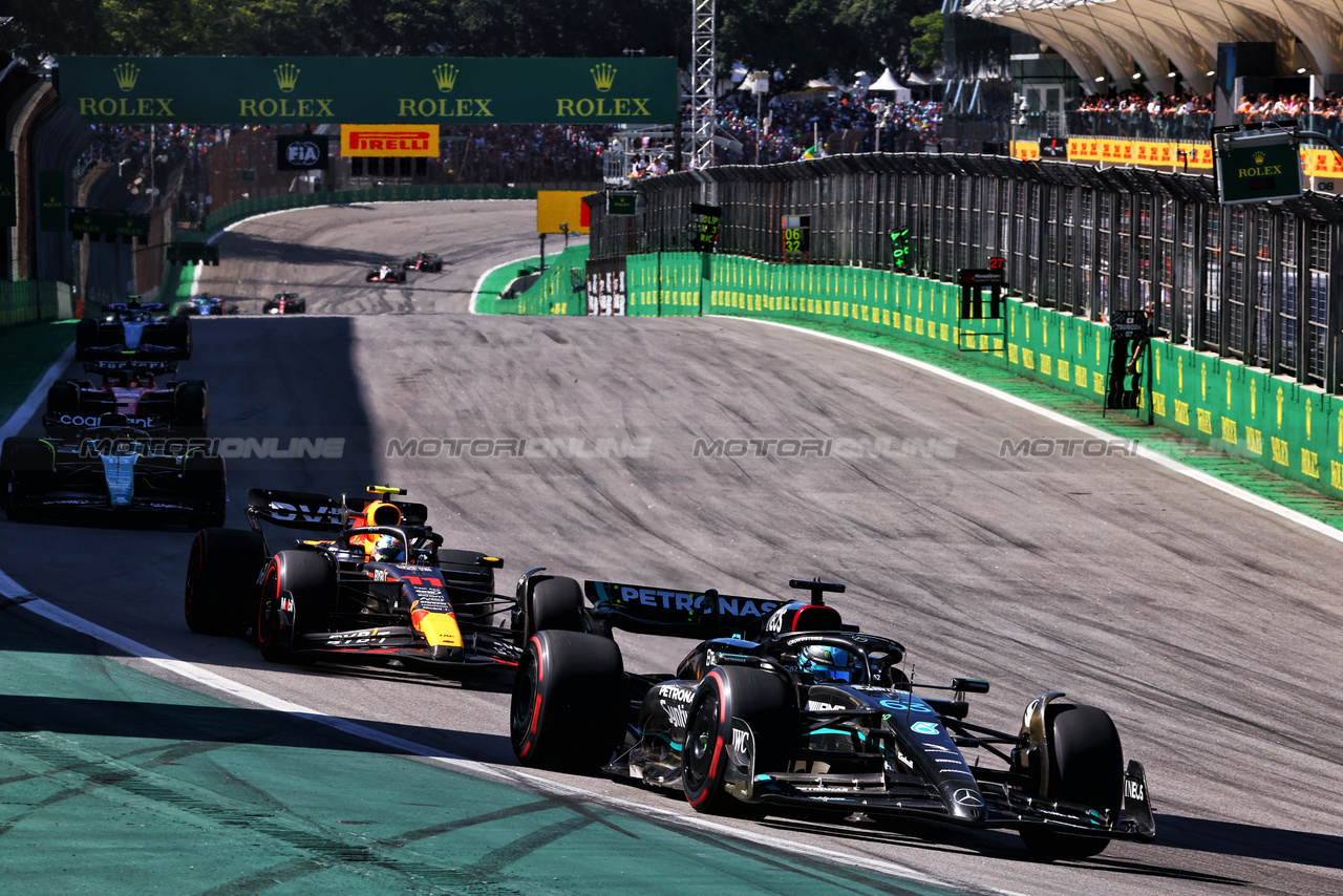 GP BRASILE, George Russell (GBR) Mercedes AMG F1 W14.

05.11.2023. Formula 1 World Championship, Rd 21, Brazilian Grand Prix, Sao Paulo, Brazil, Gara Day.

- www.xpbimages.com, EMail: requests@xpbimages.com © Copyright: Charniaux / XPB Images