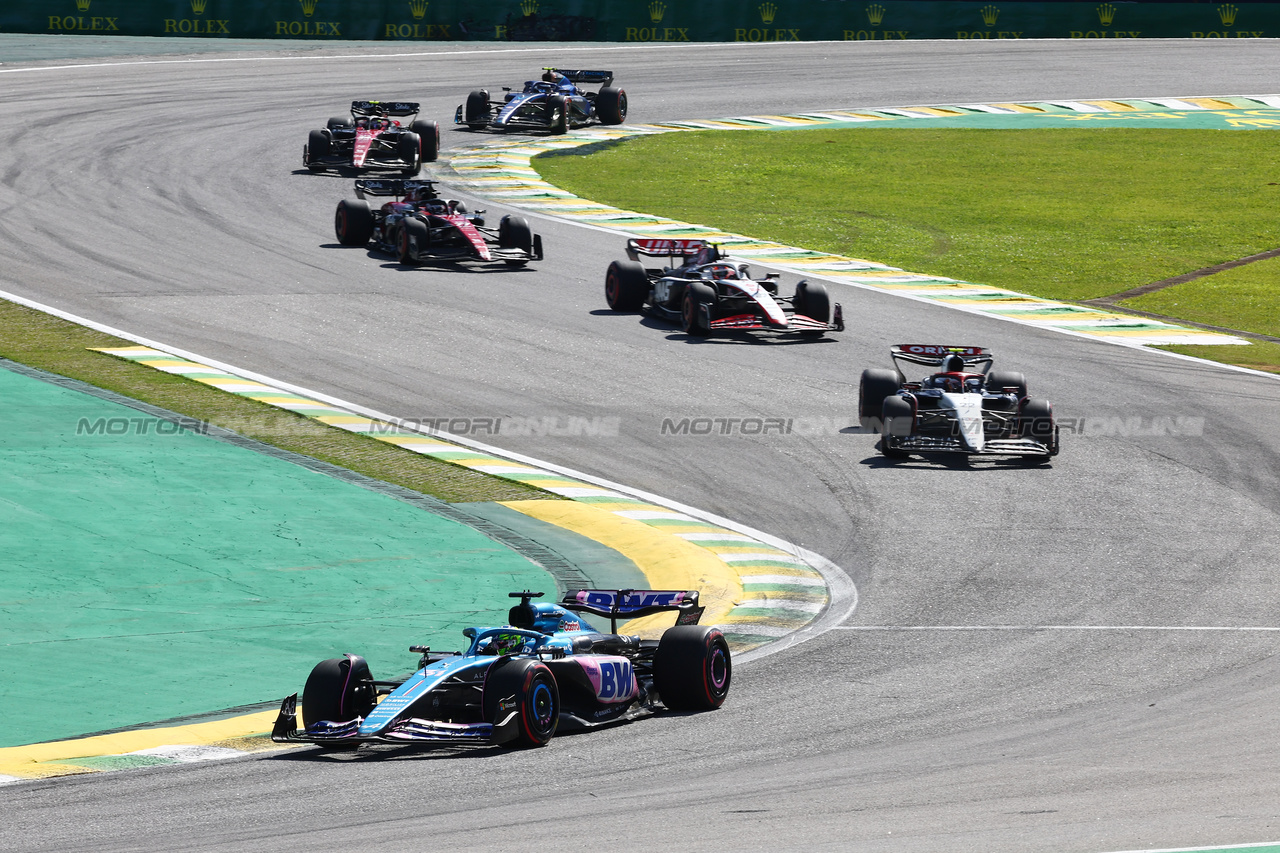 GP BRASILE, Esteban Ocon (FRA) Alpine F1 Team A523.

05.11.2023. Formula 1 World Championship, Rd 21, Brazilian Grand Prix, Sao Paulo, Brazil, Gara Day.

- www.xpbimages.com, EMail: requests@xpbimages.com © Copyright: Batchelor / XPB Images