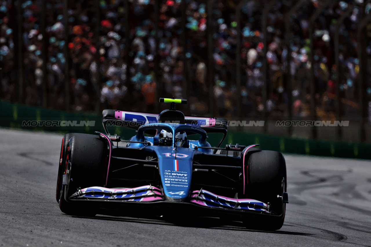 GP BRASILE, Pierre Gasly (FRA) Alpine F1 Team A523.

05.11.2023. Formula 1 World Championship, Rd 21, Brazilian Grand Prix, Sao Paulo, Brazil, Gara Day.

- www.xpbimages.com, EMail: requests@xpbimages.com © Copyright: Staley / XPB Images