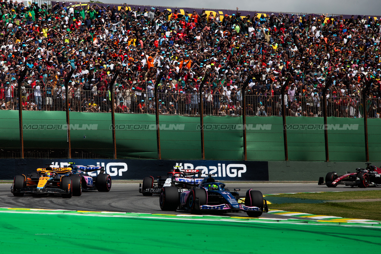 GP BRASILE, Esteban Ocon (FRA) Alpine F1 Team A523.

05.11.2023. Formula 1 World Championship, Rd 21, Brazilian Grand Prix, Sao Paulo, Brazil, Gara Day.

- www.xpbimages.com, EMail: requests@xpbimages.com © Copyright: XPB Images