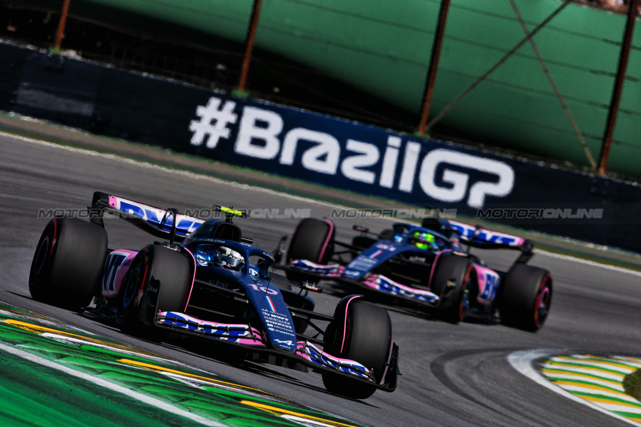 GP BRASILE, Pierre Gasly (FRA) Alpine F1 Team A523.

05.11.2023. Formula 1 World Championship, Rd 21, Brazilian Grand Prix, Sao Paulo, Brazil, Gara Day.

- www.xpbimages.com, EMail: requests@xpbimages.com © Copyright: XPB Images
