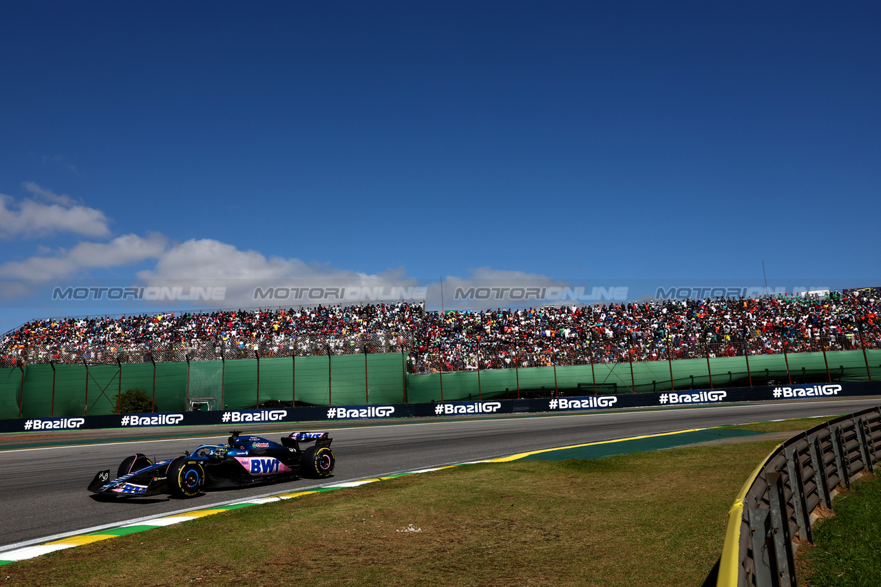 GP BRASILE, Esteban Ocon (FRA) Alpine F1 Team A523.

05.11.2023. Formula 1 World Championship, Rd 21, Brazilian Grand Prix, Sao Paulo, Brazil, Gara Day.

 - www.xpbimages.com, EMail: requests@xpbimages.com © Copyright: Coates / XPB Images