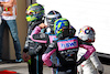 GP BRASILE, Esteban Ocon (FRA) Alpine F1 Team; Pierre Gasly (FRA) Alpine F1 Team; e Lewis Hamilton (GBR) Mercedes AMG F1, in parc ferme.
05.11.2023. Formula 1 World Championship, Rd 21, Brazilian Grand Prix, Sao Paulo, Brazil, Gara Day.
 - www.xpbimages.com, EMail: requests@xpbimages.com © Copyright: Coates / XPB Images