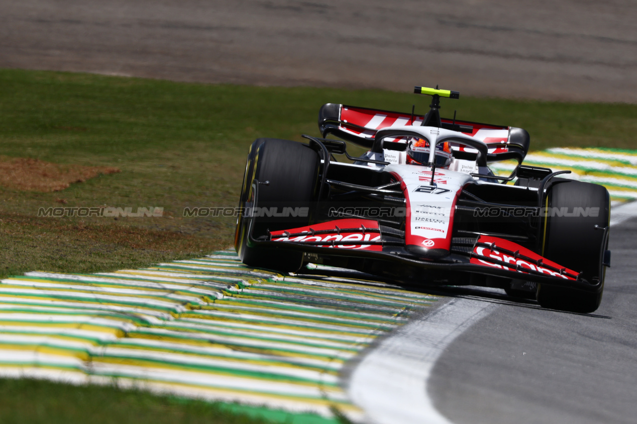 GP BRASILE, Nico Hulkenberg (GER) Haas VF-23.

04.11.2023. Formula 1 World Championship, Rd 21, Brazilian Grand Prix, Sao Paulo, Brazil, Sprint Day.

 - www.xpbimages.com, EMail: requests@xpbimages.com © Copyright: Coates / XPB Images