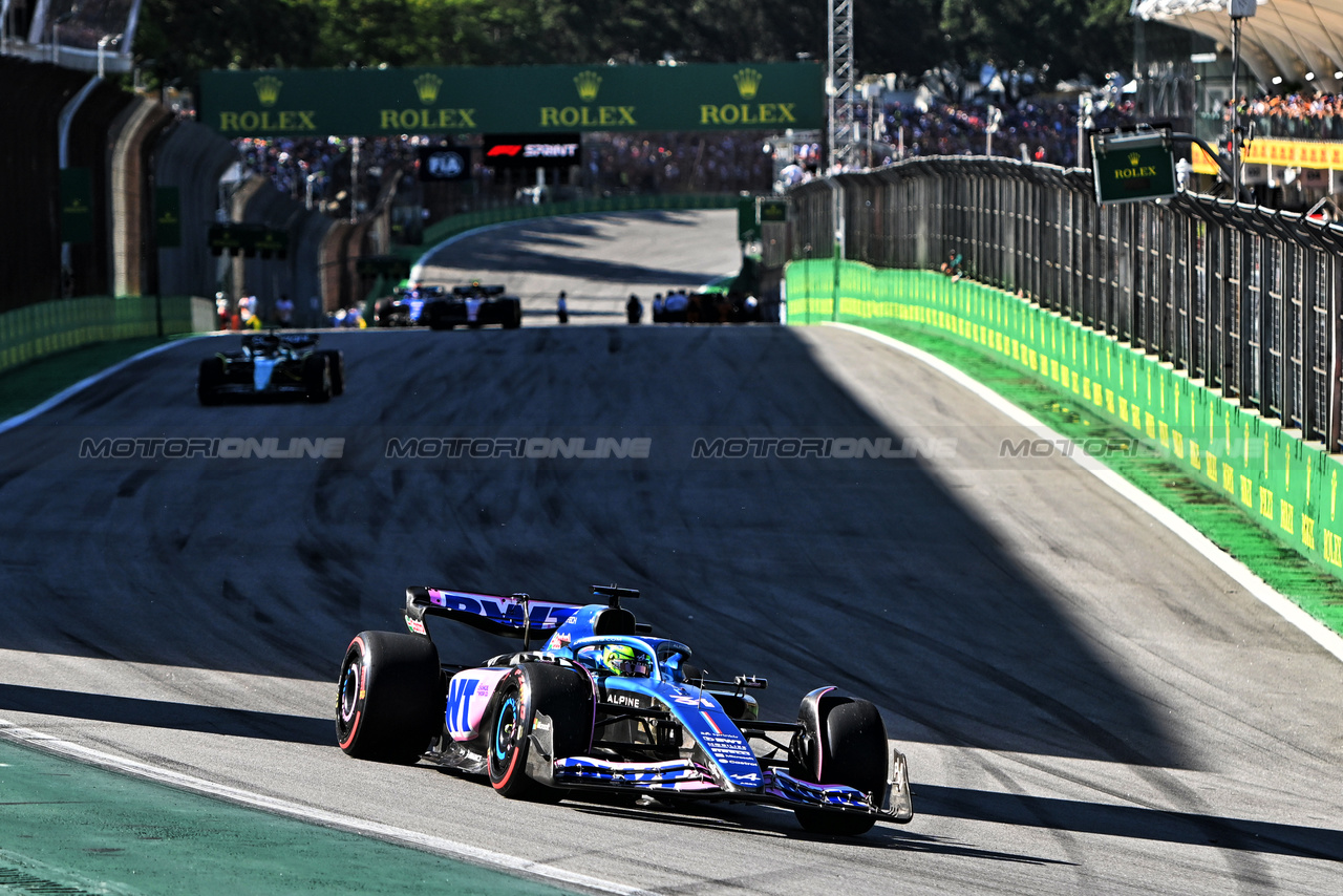 GP BRASILE, Esteban Ocon (FRA) Alpine F1 Team A523.

04.11.2023. Formula 1 World Championship, Rd 21, Brazilian Grand Prix, Sao Paulo, Brazil, Sprint Day.

- www.xpbimages.com, EMail: requests@xpbimages.com © Copyright: Price / XPB Images