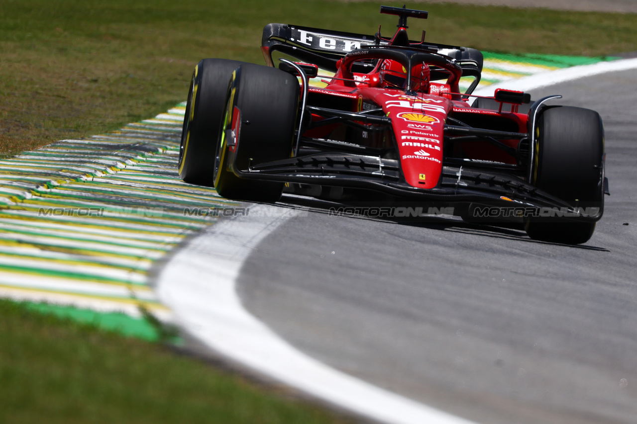 GP BRASILE, Charles Leclerc (MON) Ferrari SF-23.

04.11.2023. Formula 1 World Championship, Rd 21, Brazilian Grand Prix, Sao Paulo, Brazil, Sprint Day.

 - www.xpbimages.com, EMail: requests@xpbimages.com © Copyright: Coates / XPB Images