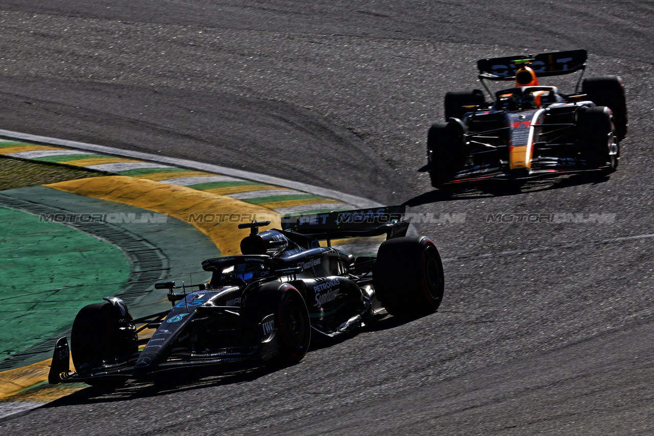 GP BRASILE, George Russell (GBR) Mercedes AMG F1 W14.

04.11.2023. Formula 1 World Championship, Rd 21, Brazilian Grand Prix, Sao Paulo, Brazil, Sprint Day.

- www.xpbimages.com, EMail: requests@xpbimages.com © Copyright: Charniaux / XPB Images