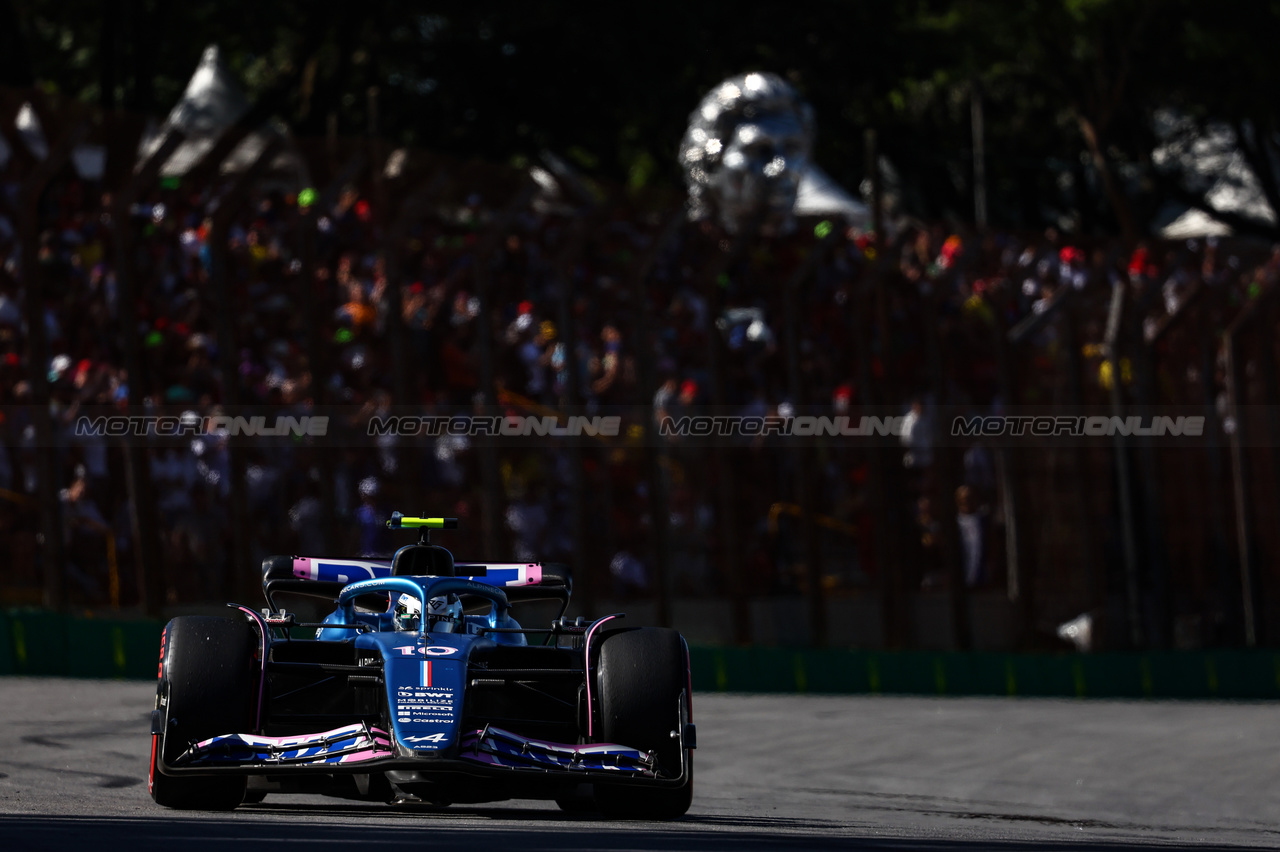 GP BRASILE, Pierre Gasly (FRA), Alpine F1 Team 
04.11.2023. Formula 1 World Championship, Rd 21, Brazilian Grand Prix, Sao Paulo, Brazil, Sprint Day.
- www.xpbimages.com, EMail: requests@xpbimages.com © Copyright: Charniaux / XPB Images