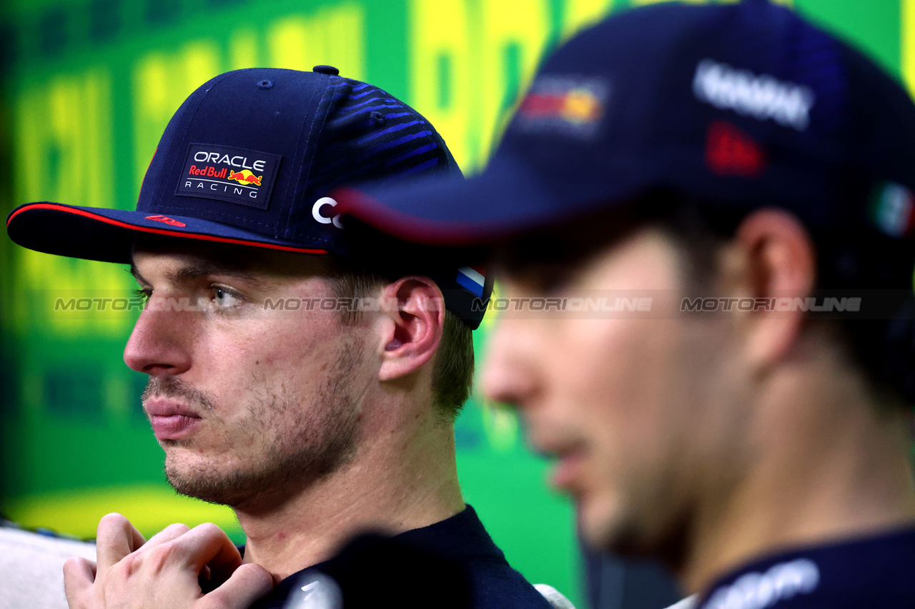 GP BRASILE, Max Verstappen (NLD) Red Bull Racing in the post Sprint FIA Press Conference.

04.11.2023. Formula 1 World Championship, Rd 21, Brazilian Grand Prix, Sao Paulo, Brazil, Sprint Day.

- www.xpbimages.com, EMail: requests@xpbimages.com © Copyright: Batchelor / XPB Images