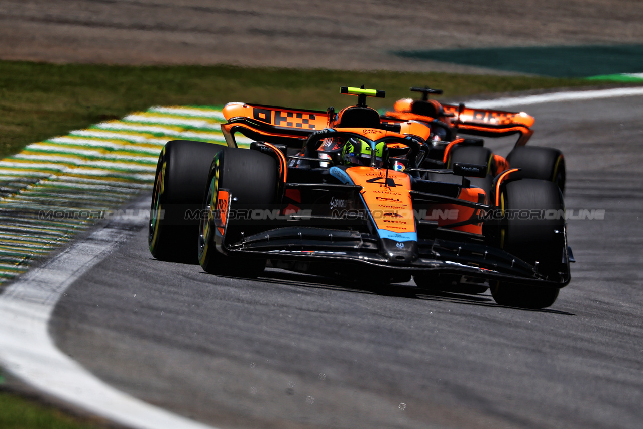 GP BRASILE, Lando Norris (GBR) McLaren MCL60.

04.11.2023. Formula 1 World Championship, Rd 21, Brazilian Grand Prix, Sao Paulo, Brazil, Sprint Day.

 - www.xpbimages.com, EMail: requests@xpbimages.com © Copyright: Coates / XPB Images