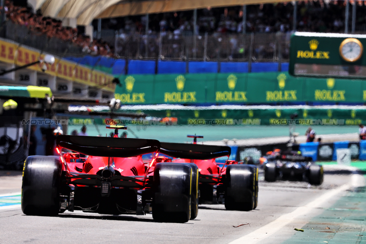 GP BRASILE, Carlos Sainz Jr (ESP) Ferrari SF-23 leaves the pits.

04.11.2023. Formula 1 World Championship, Rd 21, Brazilian Grand Prix, Sao Paulo, Brazil, Sprint Day.

- www.xpbimages.com, EMail: requests@xpbimages.com © Copyright: Batchelor / XPB Images