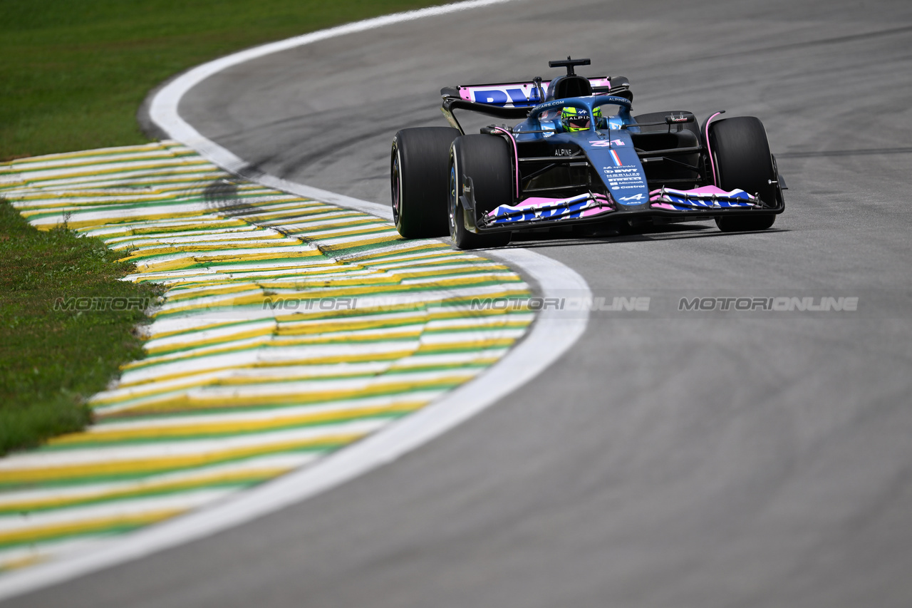 GP BRASILE, Esteban Ocon (FRA) Alpine F1 Team A523.

03.11.2023. Formula 1 World Championship, Rd 21, Brazilian Grand Prix, Sao Paulo, Brazil, Qualifiche Day.

- www.xpbimages.com, EMail: requests@xpbimages.com © Copyright: Price / XPB Images