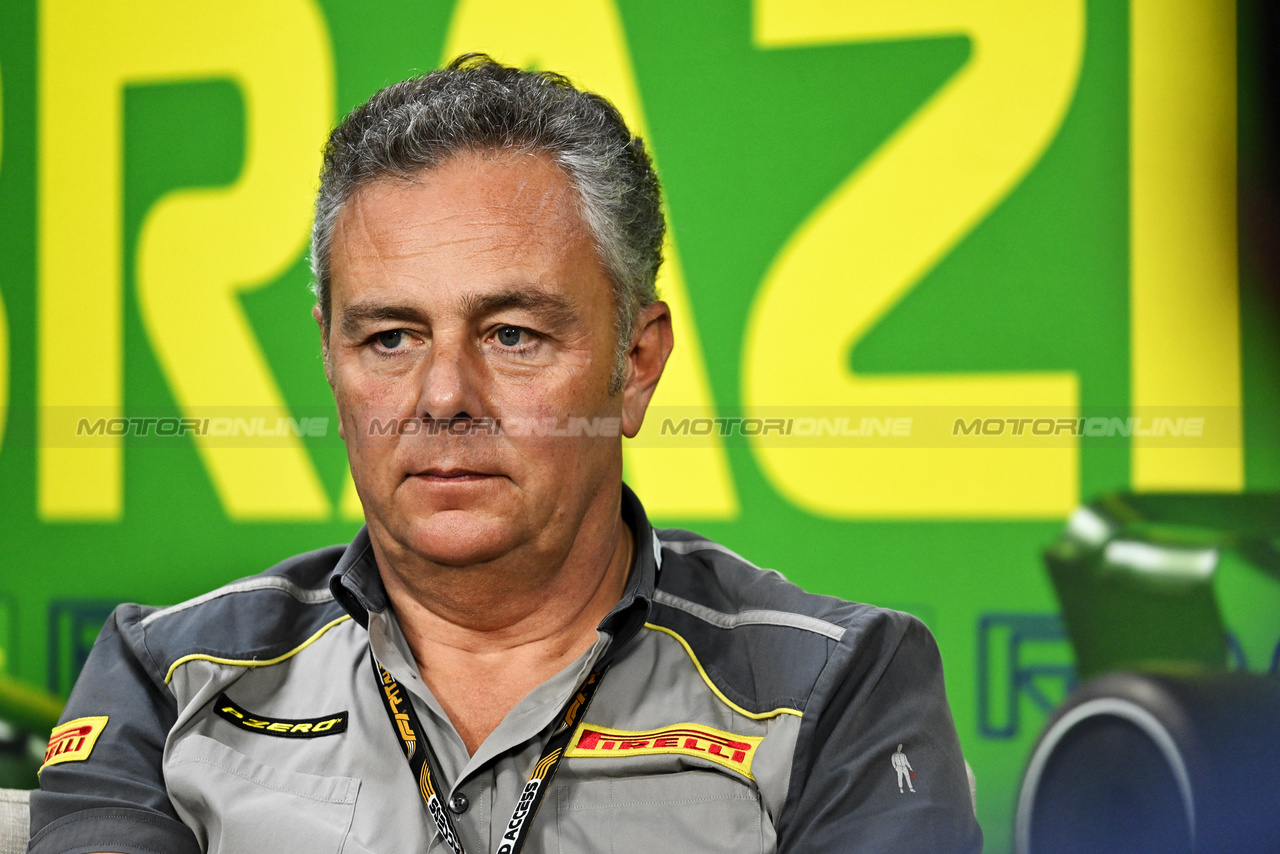 GP BRASILE, Mario Isola (ITA) Pirelli Racing Manager in the FIA Press Conference.

03.11.2023. Formula 1 World Championship, Rd 21, Brazilian Grand Prix, Sao Paulo, Brazil, Qualifiche Day.

- www.xpbimages.com, EMail: requests@xpbimages.com © Copyright: Price / XPB Images