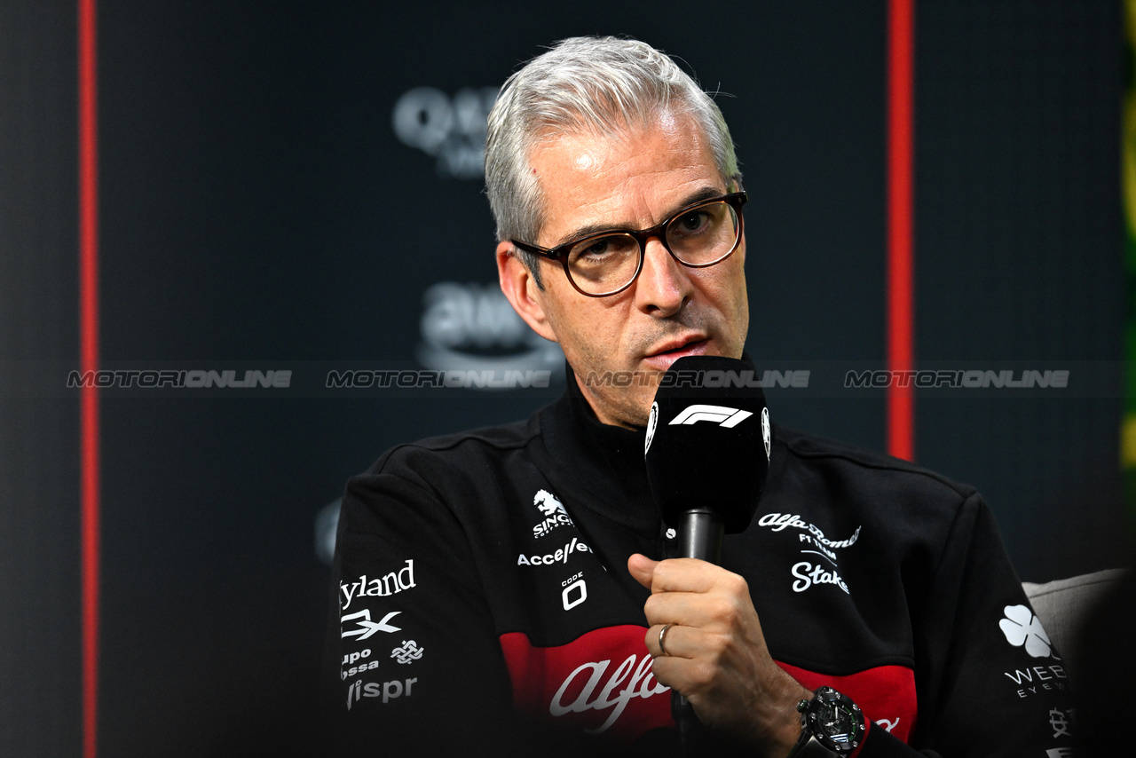 GP BRASILE, Alessandro Alunni Bravi (ITA) Alfa Romeo F1 Team Managing Director e Team Representative in the FIA Press Conference.

03.11.2023. Formula 1 World Championship, Rd 21, Brazilian Grand Prix, Sao Paulo, Brazil, Qualifiche Day.

- www.xpbimages.com, EMail: requests@xpbimages.com © Copyright: Price / XPB Images