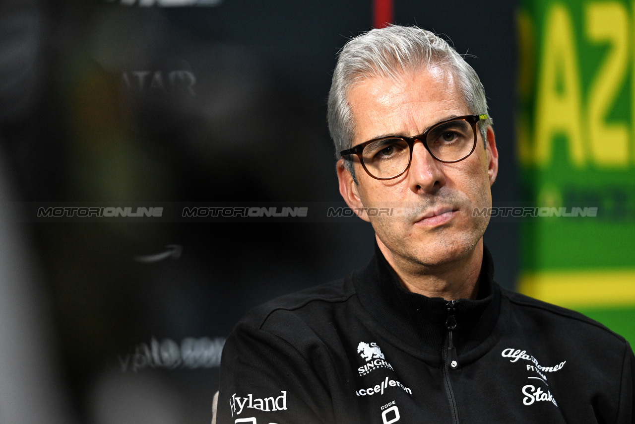 GP BRASILE, Alessandro Alunni Bravi (ITA) Alfa Romeo F1 Team Managing Director e Team Representative in the FIA Press Conference.

03.11.2023. Formula 1 World Championship, Rd 21, Brazilian Grand Prix, Sao Paulo, Brazil, Qualifiche Day.

- www.xpbimages.com, EMail: requests@xpbimages.com © Copyright: Price / XPB Images