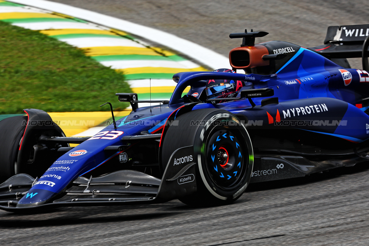 GP BRASILE, Alexander Albon (THA) Williams Racing FW45.

03.11.2023. Formula 1 World Championship, Rd 21, Brazilian Grand Prix, Sao Paulo, Brazil, Qualifiche Day.

- www.xpbimages.com, EMail: requests@xpbimages.com © Copyright: Charniaux / XPB Images