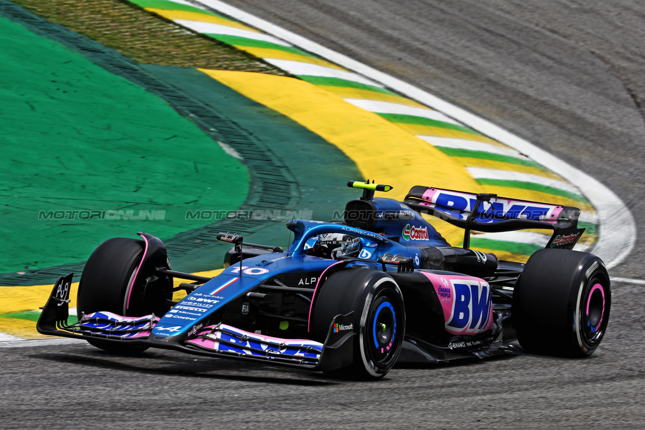 GP BRASILE, Pierre Gasly (FRA) Alpine F1 Team A523.

03.11.2023. Formula 1 World Championship, Rd 21, Brazilian Grand Prix, Sao Paulo, Brazil, Qualifiche Day.

- www.xpbimages.com, EMail: requests@xpbimages.com © Copyright: Batchelor / XPB Images