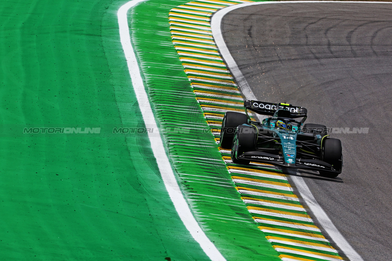 GP BRASILE, Fernando Alonso (ESP) Aston Martin F1 Team AMR23.

03.11.2023. Formula 1 World Championship, Rd 21, Brazilian Grand Prix, Sao Paulo, Brazil, Qualifiche Day.

 - www.xpbimages.com, EMail: requests@xpbimages.com © Copyright: Coates / XPB Images