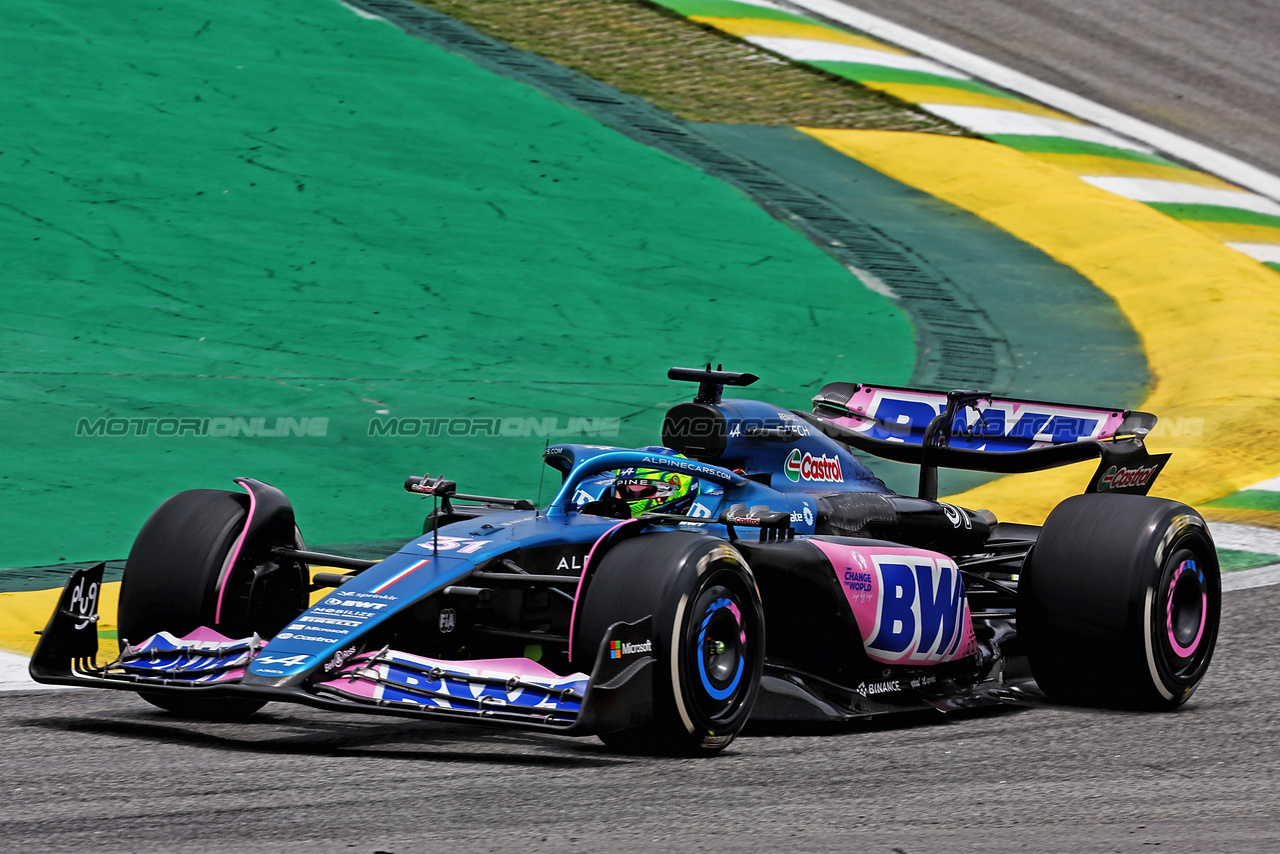 GP BRASILE, Esteban Ocon (FRA) Alpine F1 Team A523.

03.11.2023. Formula 1 World Championship, Rd 21, Brazilian Grand Prix, Sao Paulo, Brazil, Qualifiche Day.

- www.xpbimages.com, EMail: requests@xpbimages.com © Copyright: Batchelor / XPB Images