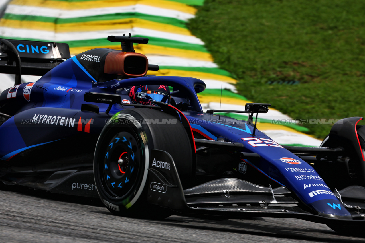 GP BRASILE, Alexander Albon (THA) Williams Racing FW45.

03.11.2023. Formula 1 World Championship, Rd 21, Brazilian Grand Prix, Sao Paulo, Brazil, Qualifiche Day.

 - www.xpbimages.com, EMail: requests@xpbimages.com © Copyright: Coates / XPB Images