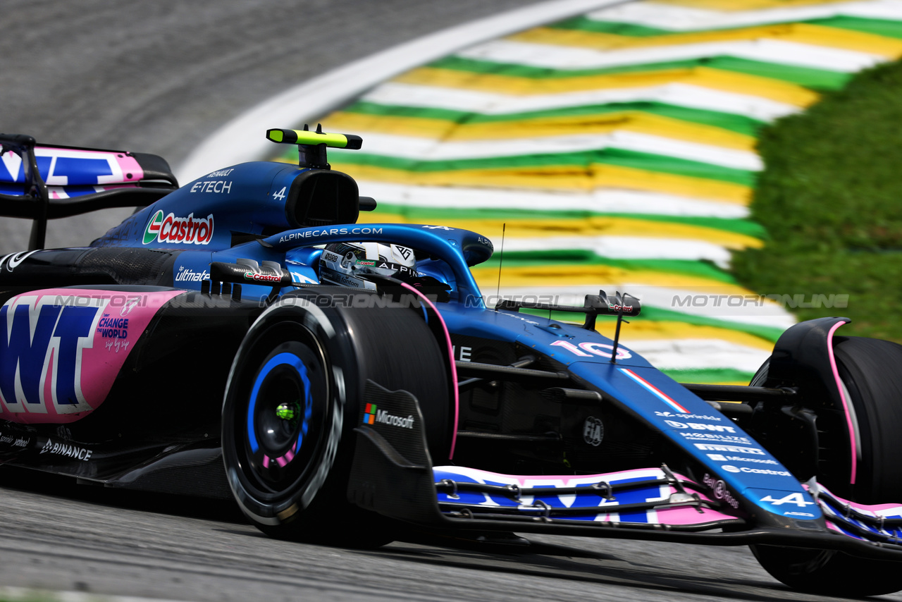 GP BRASILE, Pierre Gasly (FRA) Alpine F1 Team A523.

03.11.2023. Formula 1 World Championship, Rd 21, Brazilian Grand Prix, Sao Paulo, Brazil, Qualifiche Day.

 - www.xpbimages.com, EMail: requests@xpbimages.com © Copyright: Coates / XPB Images