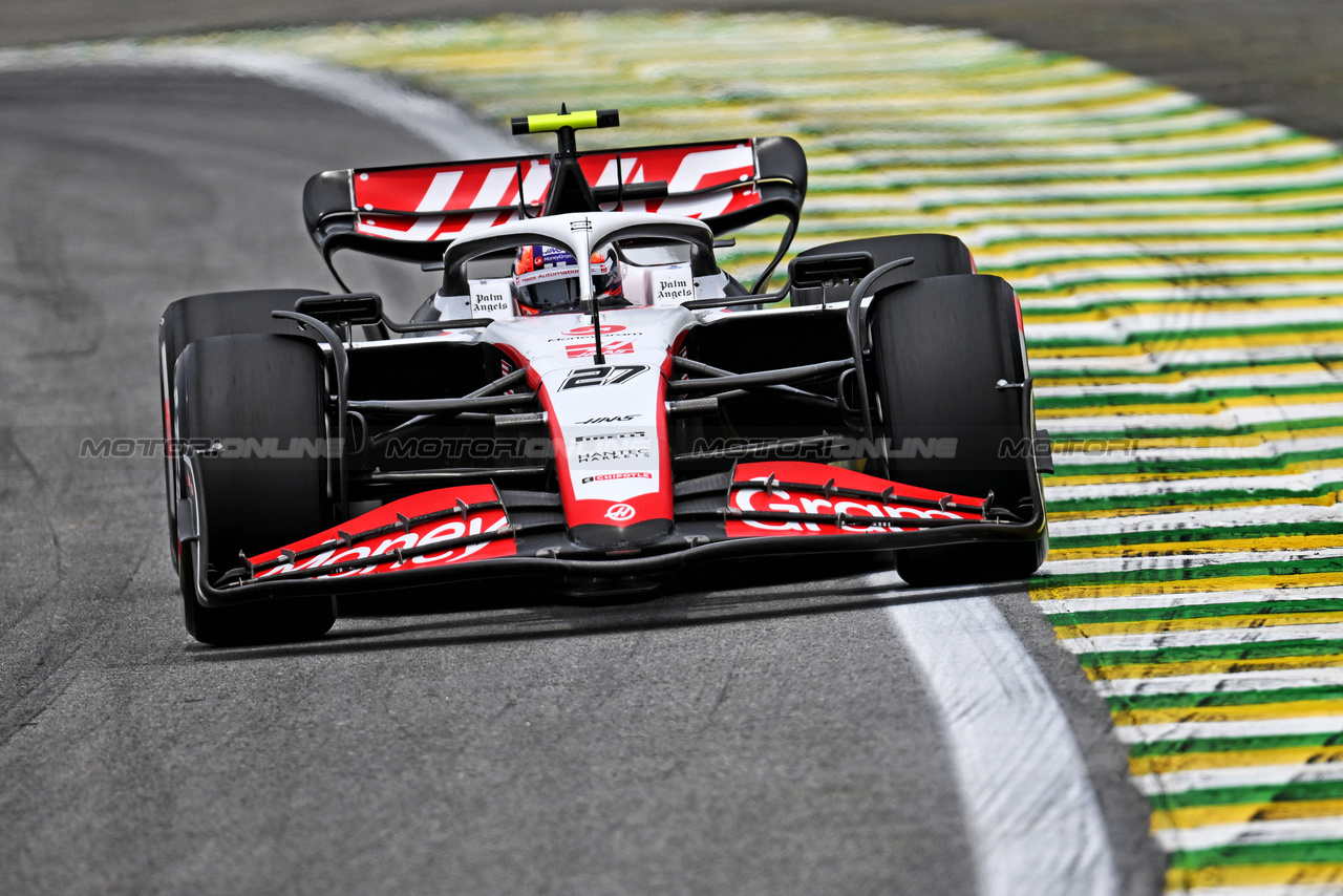 GP BRASILE, Nico Hulkenberg (GER) Haas VF-23.

03.11.2023. Formula 1 World Championship, Rd 21, Brazilian Grand Prix, Sao Paulo, Brazil, Qualifiche Day.

- www.xpbimages.com, EMail: requests@xpbimages.com © Copyright: Price / XPB Images