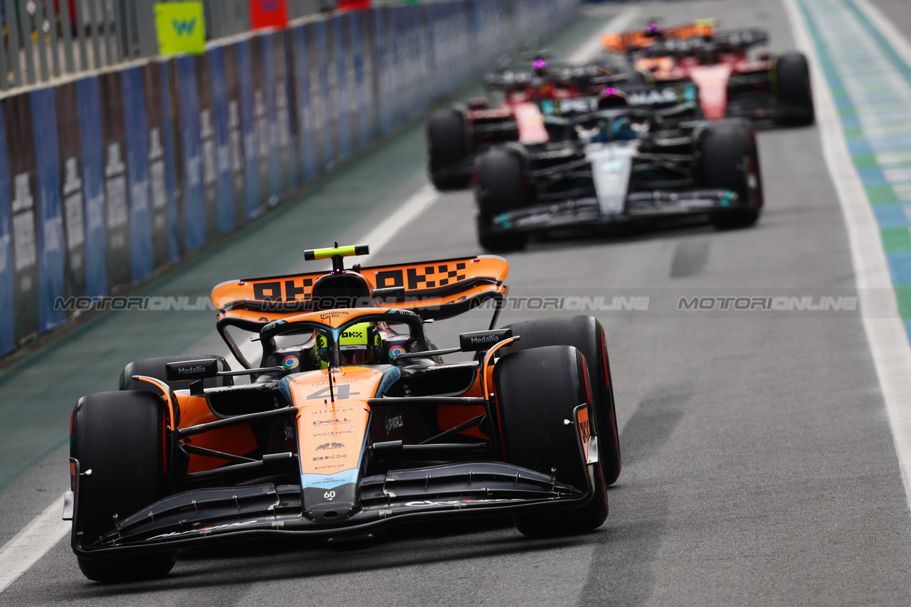 GP BRASILE, Lando Norris (GBR) McLaren MCL60 leaves the pits.

03.11.2023. Formula 1 World Championship, Rd 21, Brazilian Grand Prix, Sao Paulo, Brazil, Qualifiche Day.

- www.xpbimages.com, EMail: requests@xpbimages.com © Copyright: Batchelor / XPB Images