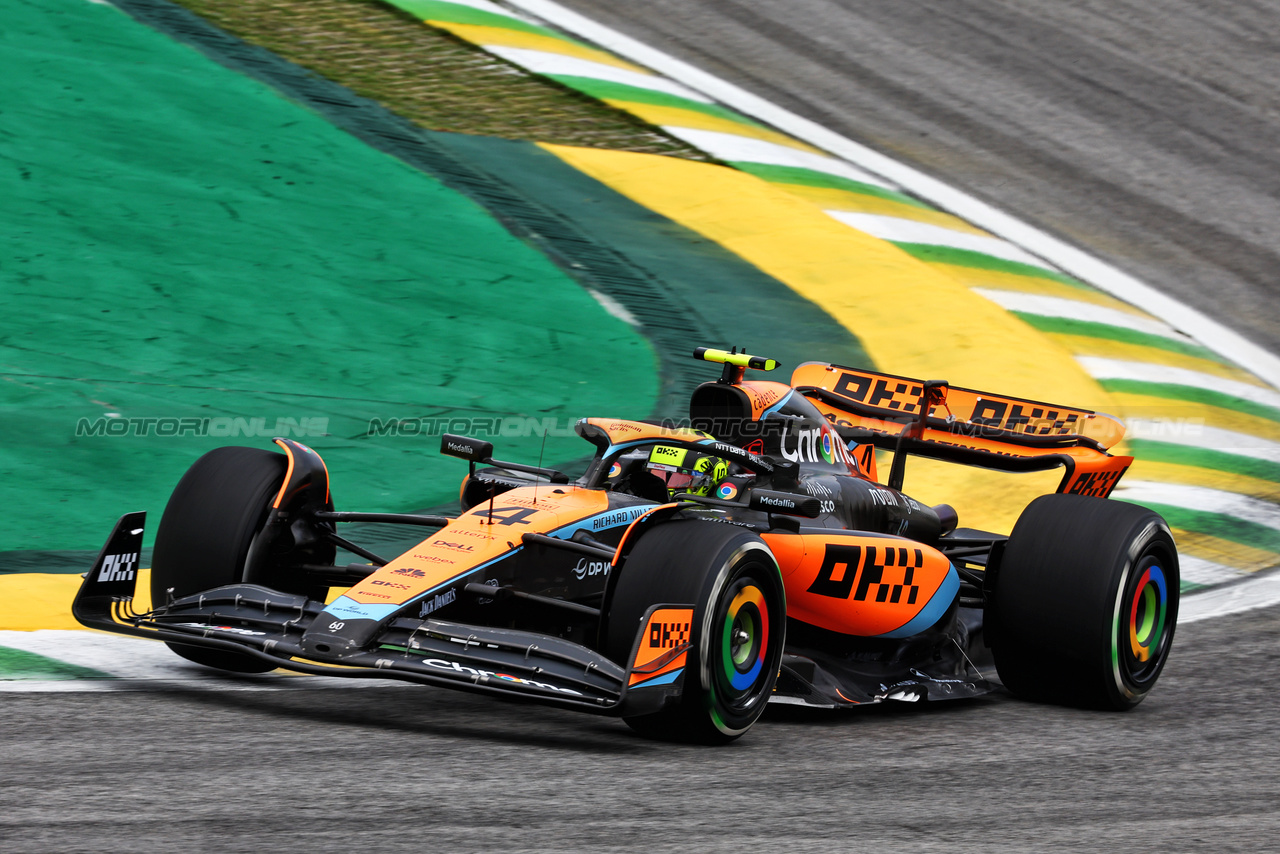 GP BRASILE, Lando Norris (GBR) McLaren MCL60.

03.11.2023. Formula 1 World Championship, Rd 21, Brazilian Grand Prix, Sao Paulo, Brazil, Qualifiche Day.

- www.xpbimages.com, EMail: requests@xpbimages.com © Copyright: Batchelor / XPB Images