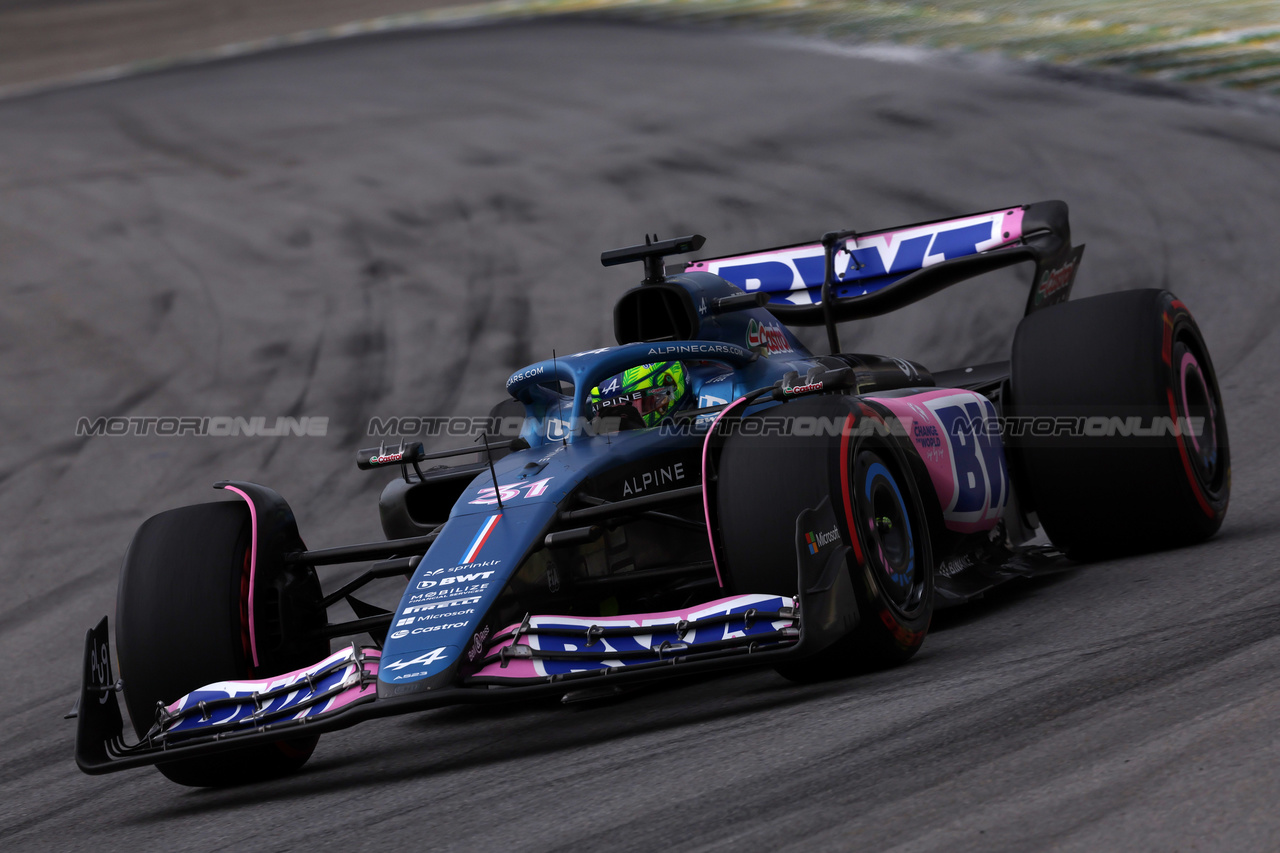 GP BRASILE, Esteban Ocon (FRA) Alpine F1 Team A523.

03.11.2023. Formula 1 World Championship, Rd 21, Brazilian Grand Prix, Sao Paulo, Brazil, Qualifiche Day.

- www.xpbimages.com, EMail: requests@xpbimages.com © Copyright: Staley / XPB Images
