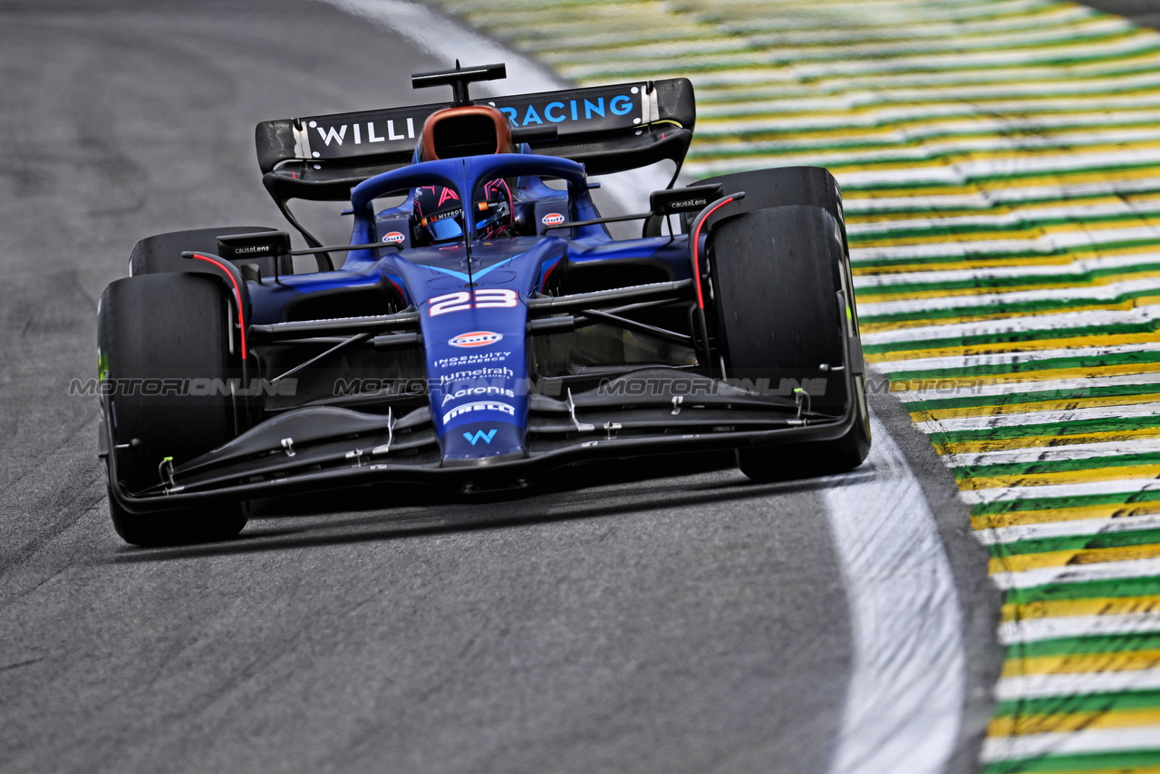 GP BRASILE, Alexander Albon (THA) Williams Racing FW45.

03.11.2023. Formula 1 World Championship, Rd 21, Brazilian Grand Prix, Sao Paulo, Brazil, Qualifiche Day.

- www.xpbimages.com, EMail: requests@xpbimages.com © Copyright: Price / XPB Images