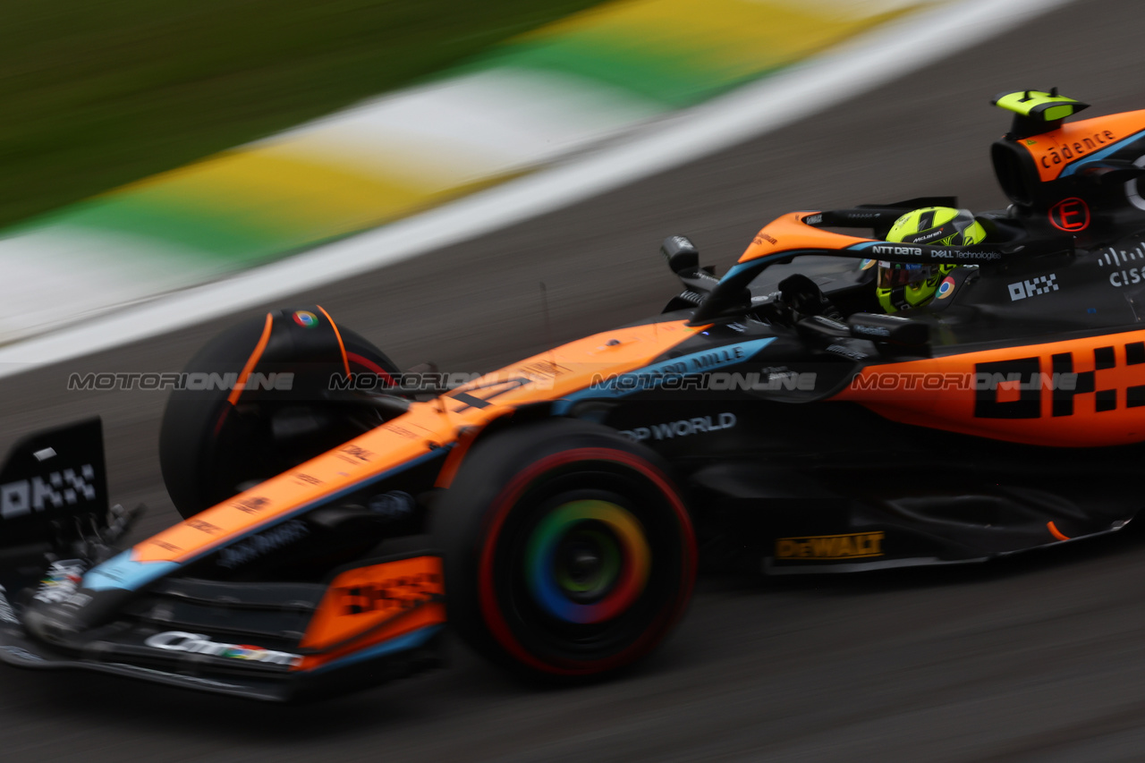 GP BRASILE, Lando Norris (GBR) McLaren MCL60.

03.11.2023. Formula 1 World Championship, Rd 21, Brazilian Grand Prix, Sao Paulo, Brazil, Qualifiche Day.

 - www.xpbimages.com, EMail: requests@xpbimages.com © Copyright: Coates / XPB Images