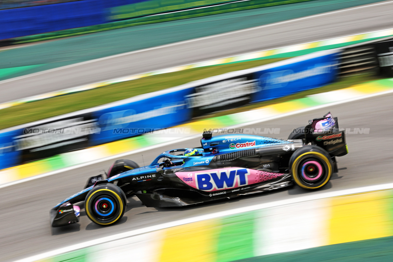 GP BRASILE, Esteban Ocon (FRA) Alpine F1 Team A523.

03.11.2023. Formula 1 World Championship, Rd 21, Brazilian Grand Prix, Sao Paulo, Brazil, Qualifiche Day.

- www.xpbimages.com, EMail: requests@xpbimages.com © Copyright: Staley / XPB Images