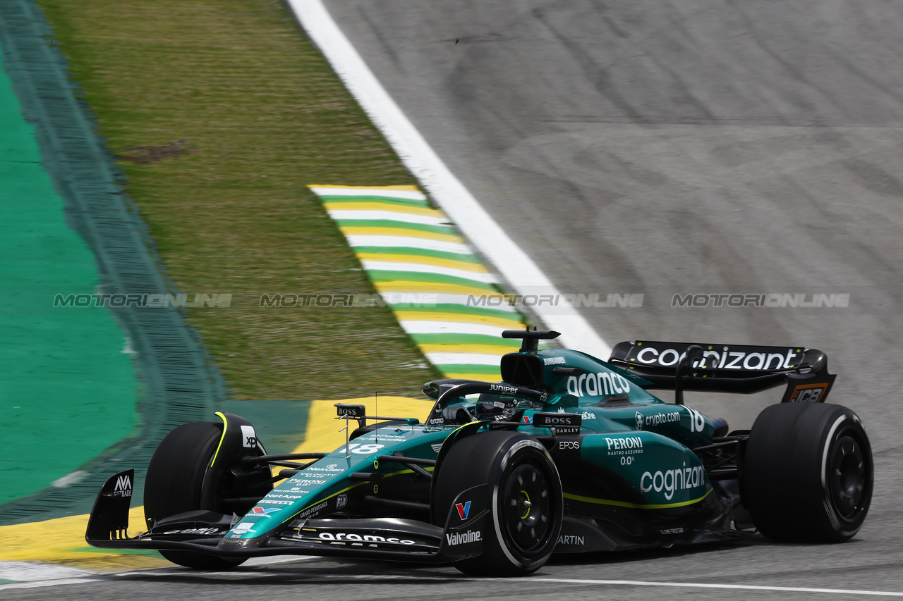 GP BRASILE, Lance Stroll (CDN) Aston Martin F1 Team AMR23.

03.11.2023. Formula 1 World Championship, Rd 21, Brazilian Grand Prix, Sao Paulo, Brazil, Qualifiche Day.

- www.xpbimages.com, EMail: requests@xpbimages.com © Copyright: Batchelor / XPB Images