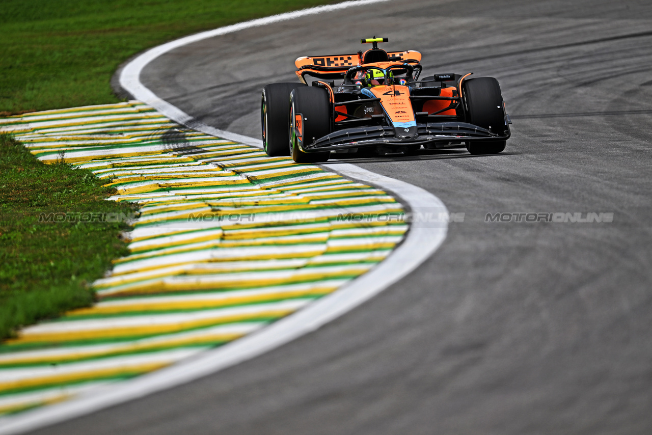 GP BRASILE, Lando Norris (GBR) McLaren MCL60.

03.11.2023. Formula 1 World Championship, Rd 21, Brazilian Grand Prix, Sao Paulo, Brazil, Qualifiche Day.

- www.xpbimages.com, EMail: requests@xpbimages.com © Copyright: Price / XPB Images