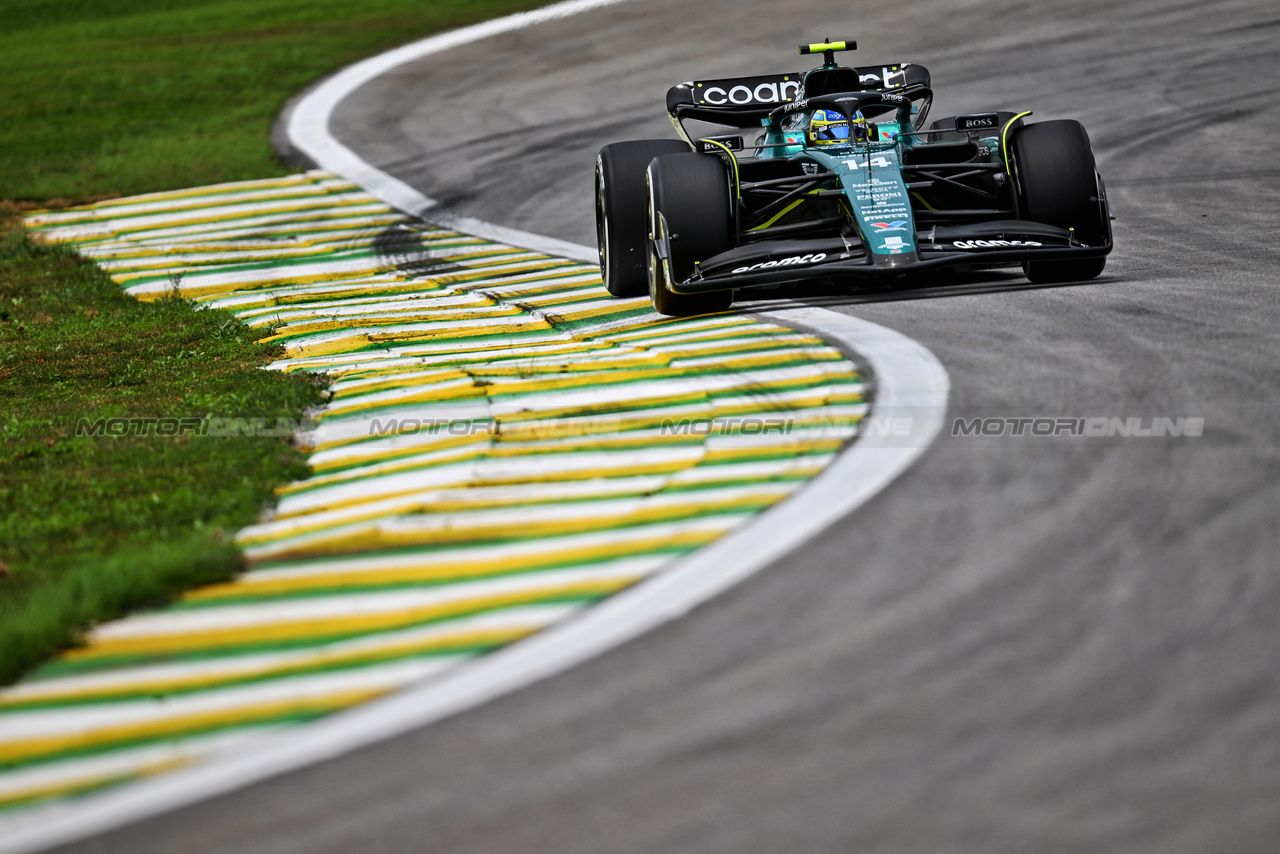 GP BRASILE, Fernando Alonso (ESP) Aston Martin F1 Team AMR23.

03.11.2023. Formula 1 World Championship, Rd 21, Brazilian Grand Prix, Sao Paulo, Brazil, Qualifiche Day.

- www.xpbimages.com, EMail: requests@xpbimages.com © Copyright: Price / XPB Images