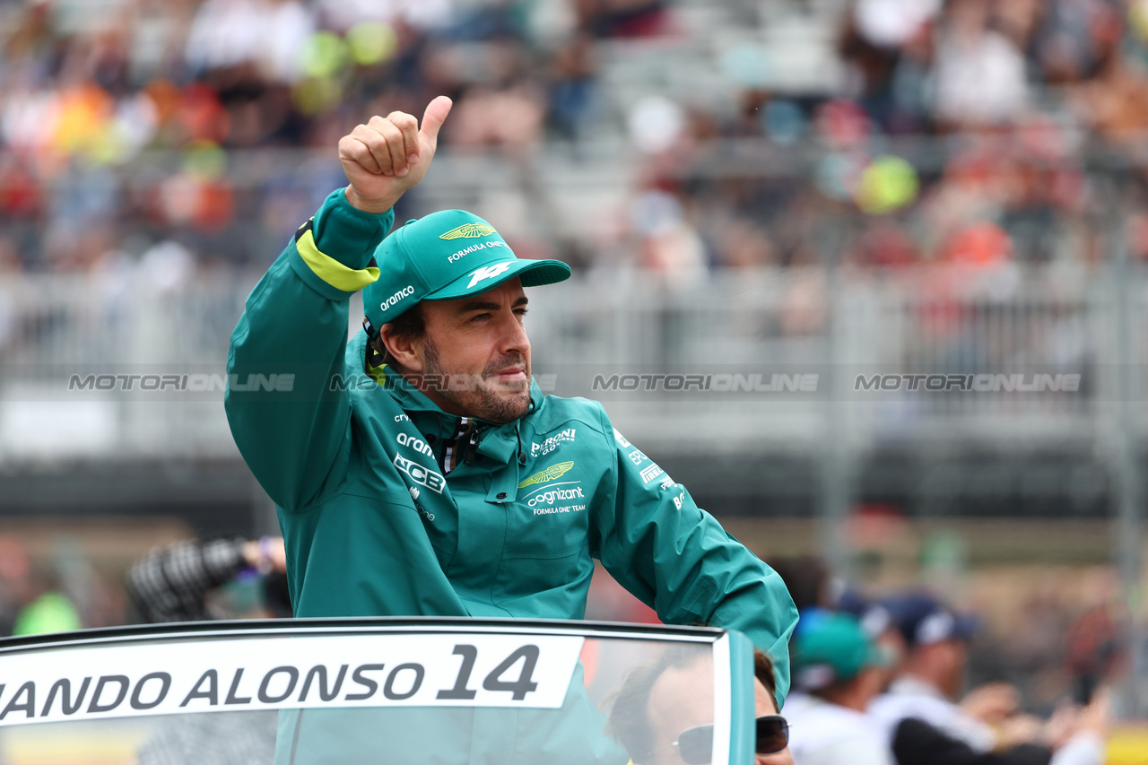GP CANADA, Fernando Alonso (ESP) Aston Martin F1 Team on the drivers' parade.

18.06.2023. Formula 1 World Championship, Rd 9, Canadian Grand Prix, Montreal, Canada, Gara Day.

 - www.xpbimages.com, EMail: requests@xpbimages.com © Copyright: Coates / XPB Images
