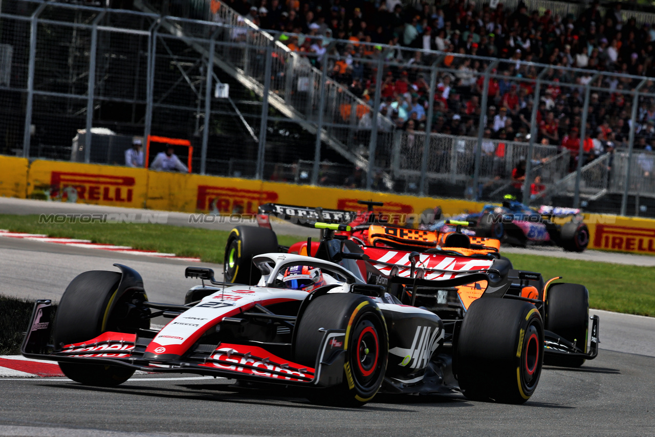 GP CANADA, Nico Hulkenberg (GER) Haas VF-23.

18.06.2023. Formula 1 World Championship, Rd 9, Canadian Grand Prix, Montreal, Canada, Gara Day.

- www.xpbimages.com, EMail: requests@xpbimages.com © Copyright: Batchelor / XPB Images
