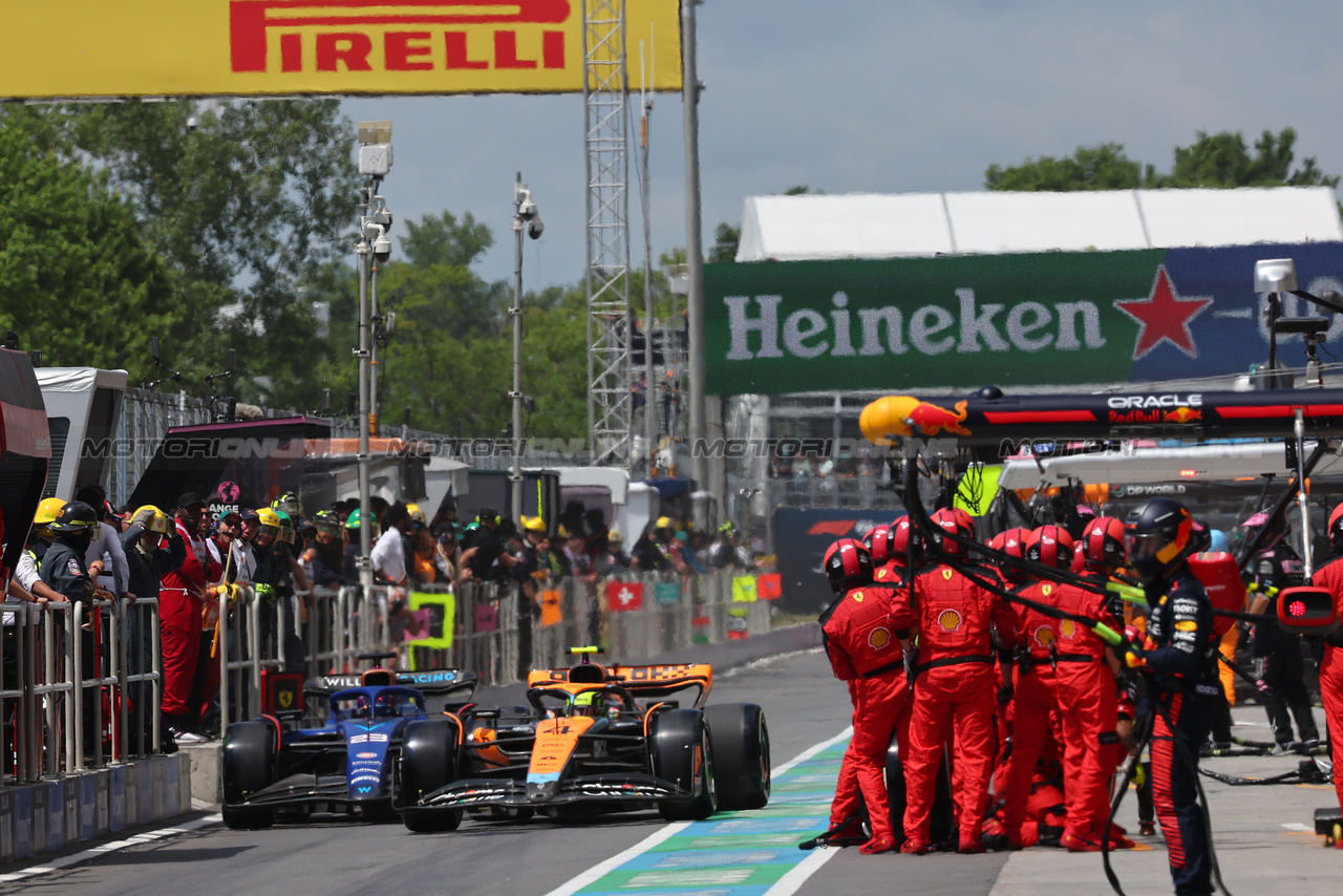 GP CANADA, Alexander Albon (THA) Williams Racing FW45 e Lando Norris (GBR) McLaren MCL60 leave the pits.

18.06.2023. Formula 1 World Championship, Rd 9, Canadian Grand Prix, Montreal, Canada, Gara Day.

- www.xpbimages.com, EMail: requests@xpbimages.com © Copyright: Batchelor / XPB Images
