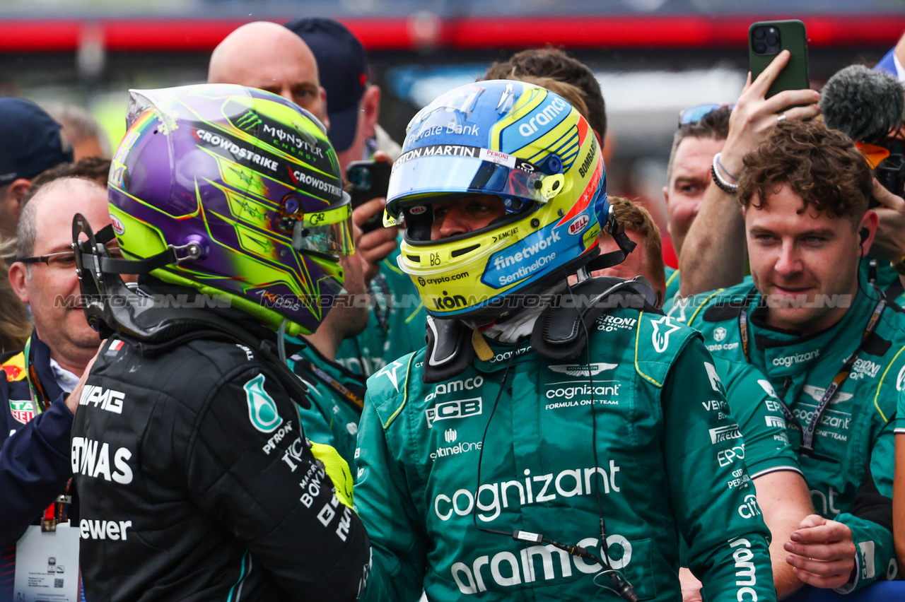 GP CANADA, Lewis Hamilton (GBR), Mercedes AMG F1  e Fernando Alonso (ESP), Aston Martin Racing 
18.06.2023. Formula 1 World Championship, Rd 9, Canadian Grand Prix, Montreal, Canada, Gara Day.
- www.xpbimages.com, EMail: requests@xpbimages.com © Copyright: Charniaux / XPB Images