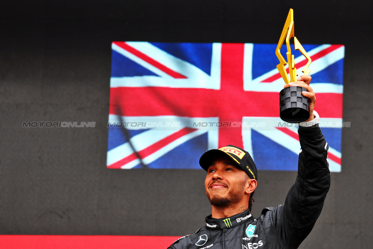 GP CANADA, Gara winner Lewis Hamilton (GBR) Mercedes AMG F1 celebrates on the podium.

18.06.2023. Formula 1 World Championship, Rd 9, Canadian Grand Prix, Montreal, Canada, Gara Day.

 - www.xpbimages.com, EMail: requests@xpbimages.com © Copyright: Coates / XPB Images