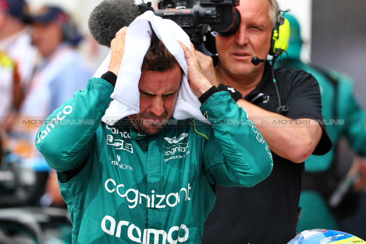 GP CANADA, Second placed Fernando Alonso (ESP) Aston Martin F1 Team in parc ferme.

18.06.2023. Formula 1 World Championship, Rd 9, Canadian Grand Prix, Montreal, Canada, Gara Day.

 - www.xpbimages.com, EMail: requests@xpbimages.com © Copyright: Coates / XPB Images